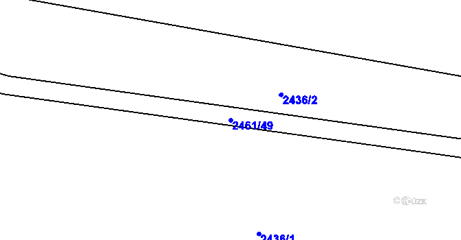 Parcela st. 2461/49 v KÚ Hvozdec u Lišova, Katastrální mapa