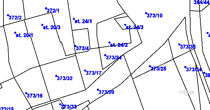Parcela st. 373/24 v KÚ Vlkovice, Katastrální mapa