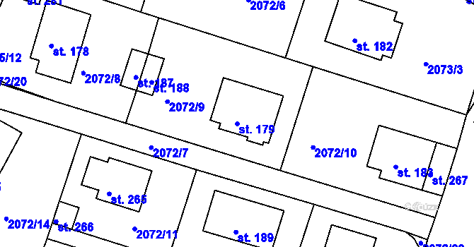 Parcela st. 179 v KÚ Zvíkov u Lišova, Katastrální mapa