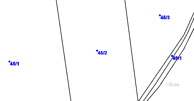Parcela st. 45/2 v KÚ Zvíkov u Lišova, Katastrální mapa