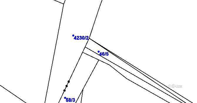 Parcela st. 46/5 v KÚ Zvíkov u Lišova, Katastrální mapa