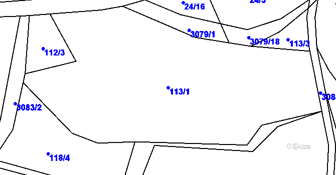 Parcela st. 113/1 v KÚ Zvíkov u Lišova, Katastrální mapa