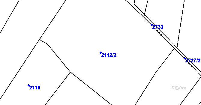 Parcela st. 2112/2 v KÚ Zvíkov u Lišova, Katastrální mapa