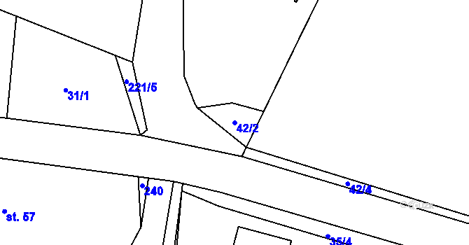 Parcela st. 42/2 v KÚ Zvíkov nad Bystřicí, Katastrální mapa