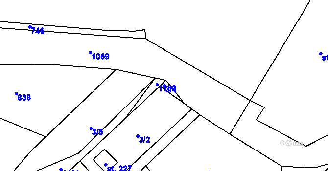 Parcela st. 3/4 v KÚ Zvíkovec, Katastrální mapa