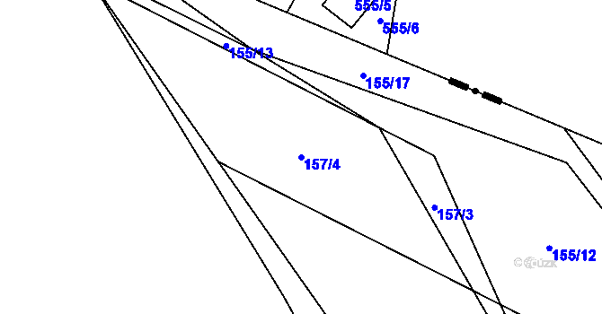 Parcela st. 157/4 v KÚ Zvíkovec, Katastrální mapa