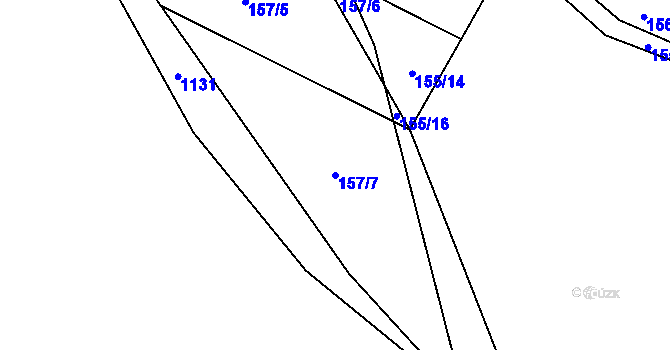 Parcela st. 157/7 v KÚ Zvíkovec, Katastrální mapa