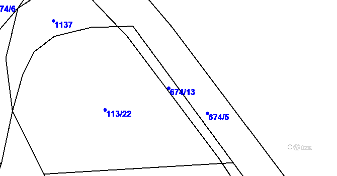 Parcela st. 674/13 v KÚ Zvíkovec, Katastrální mapa