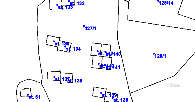 Parcela st. 142 v KÚ Zvíkovské Podhradí, Katastrální mapa