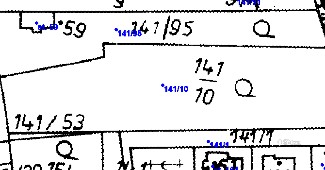Parcela st. 141/10 v KÚ Zvíkovské Podhradí, Katastrální mapa