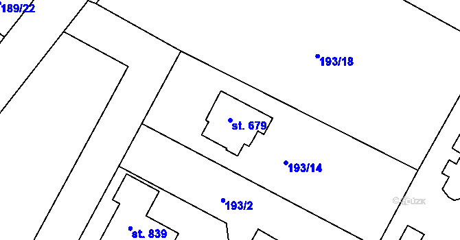 Parcela st. 679 v KÚ Březová u Zvole, Katastrální mapa