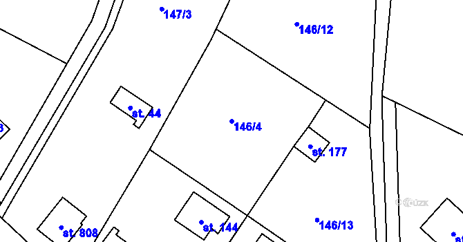 Parcela st. 146/4 v KÚ Březová u Zvole, Katastrální mapa
