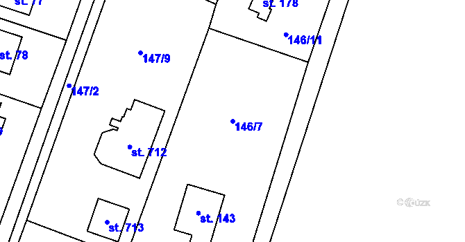 Parcela st. 146/7 v KÚ Březová u Zvole, Katastrální mapa