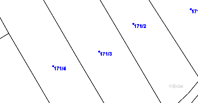 Parcela st. 171/3 v KÚ Březová u Zvole, Katastrální mapa