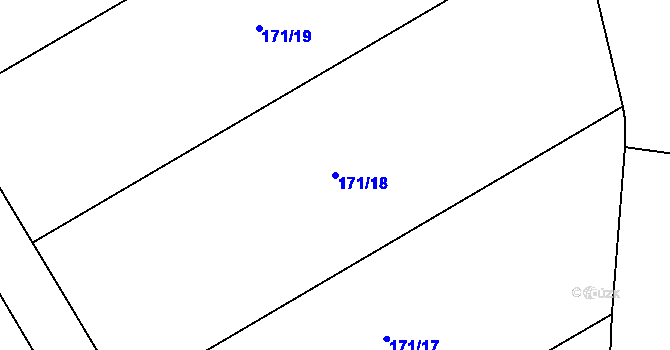 Parcela st. 171/18 v KÚ Březová u Zvole, Katastrální mapa