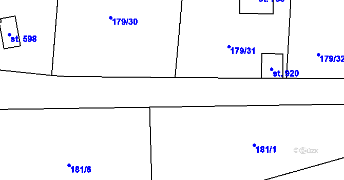 Parcela st. 181/5 v KÚ Březová u Zvole, Katastrální mapa