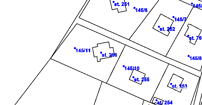 Parcela st. 256 v KÚ Oleško u Zvole, Katastrální mapa