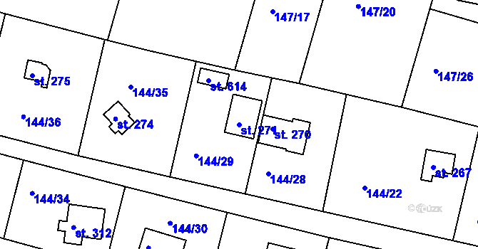 Parcela st. 271 v KÚ Oleško u Zvole, Katastrální mapa