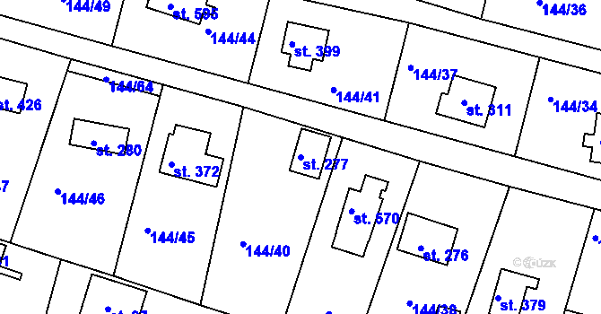 Parcela st. 277 v KÚ Oleško u Zvole, Katastrální mapa