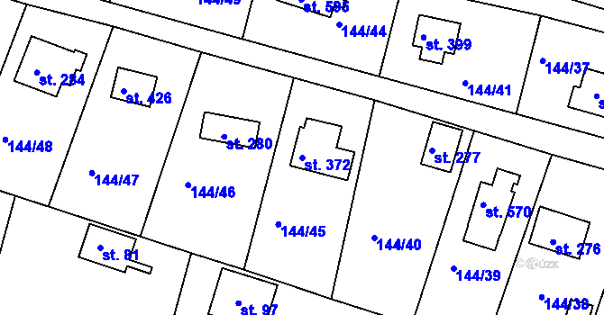 Parcela st. 372 v KÚ Oleško u Zvole, Katastrální mapa