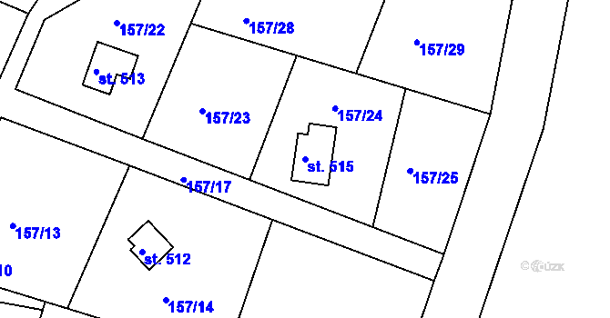 Parcela st. 515 v KÚ Oleško u Zvole, Katastrální mapa