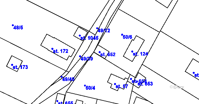 Parcela st. 652 v KÚ Oleško u Zvole, Katastrální mapa