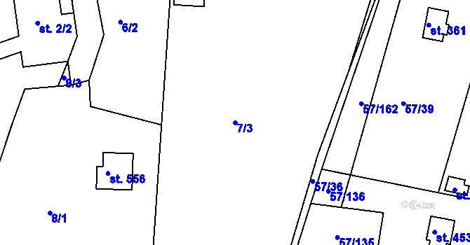 Parcela st. 7/3 v KÚ Oleško u Zvole, Katastrální mapa