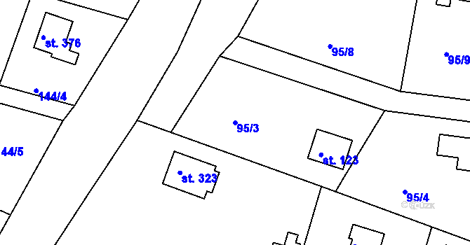 Parcela st. 95/3 v KÚ Oleško u Zvole, Katastrální mapa