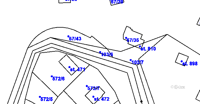 Parcela st. 103/6 v KÚ Oleško u Zvole, Katastrální mapa