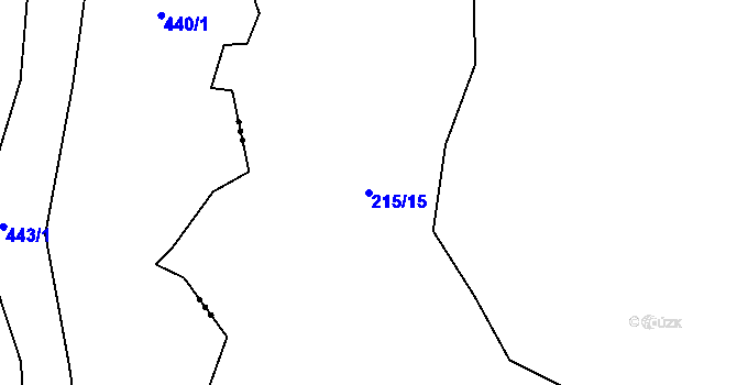 Parcela st. 215/15 v KÚ Branišov nad Pernštejnem, Katastrální mapa