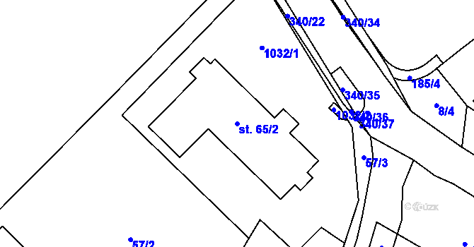 Parcela st. 65/2 v KÚ Branišov nad Pernštejnem, Katastrální mapa