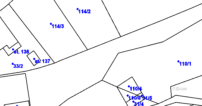 Parcela st. 36/2 v KÚ Branišov nad Pernštejnem, Katastrální mapa