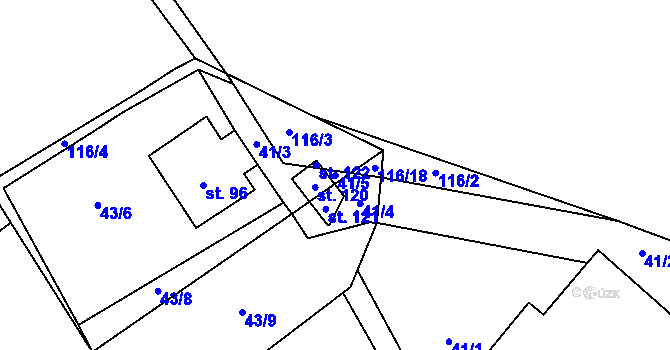 Parcela st. 41/5 v KÚ Branišov nad Pernštejnem, Katastrální mapa