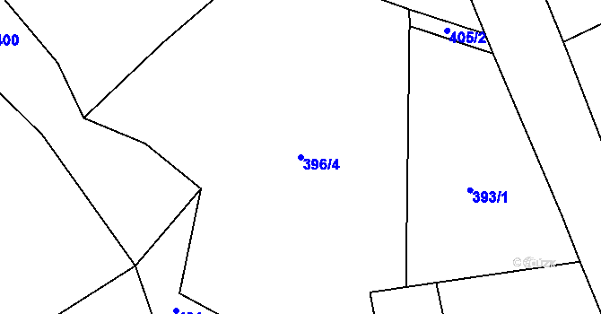 Parcela st. 396/4 v KÚ Olešínky, Katastrální mapa