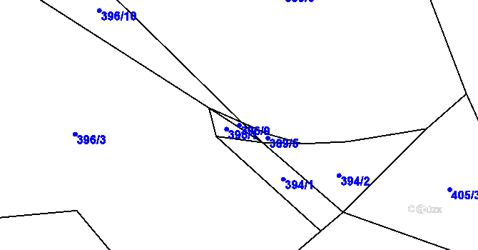 Parcela st. 396/9 v KÚ Olešínky, Katastrální mapa