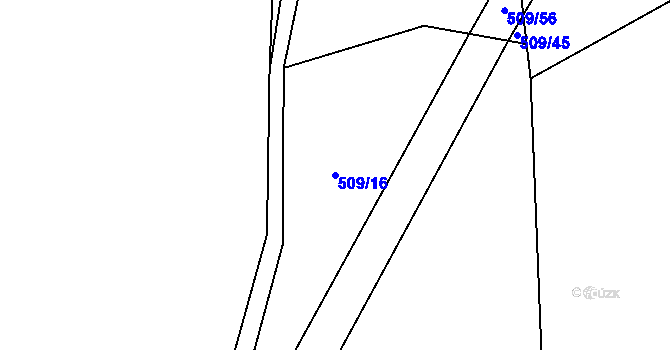 Parcela st. 509/16 v KÚ Zvole nad Pernštejnem, Katastrální mapa