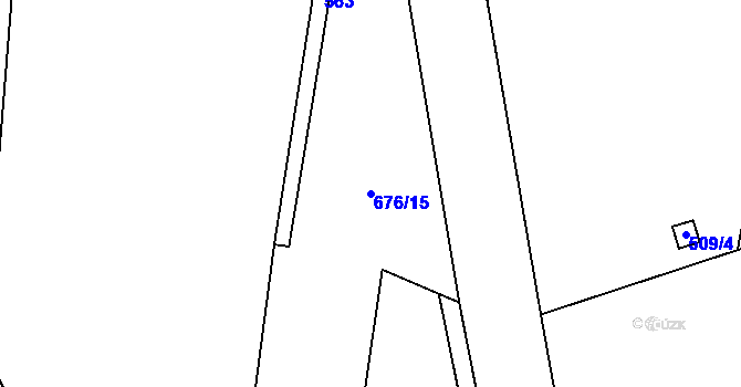 Parcela st. 676/15 v KÚ Zvole nad Pernštejnem, Katastrální mapa