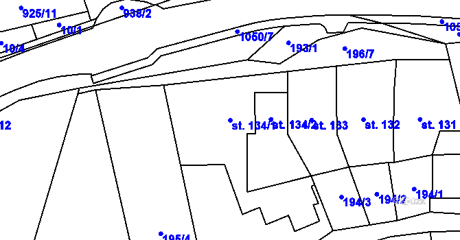 Parcela st. 134/1 v KÚ Zvole nad Pernštejnem, Katastrální mapa