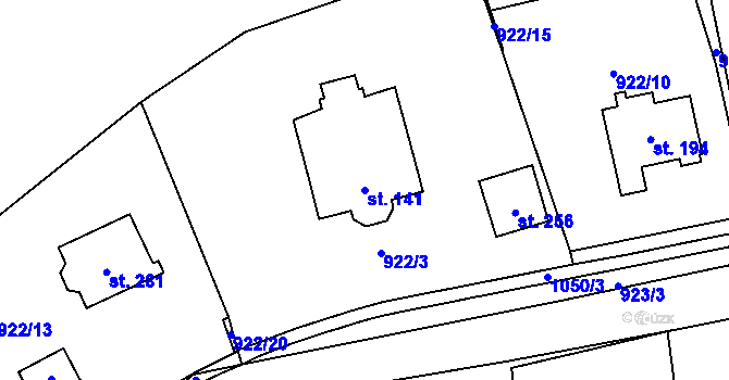 Parcela st. 141 v KÚ Zvole nad Pernštejnem, Katastrální mapa