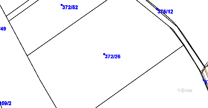 Parcela st. 372/26 v KÚ Zvole nad Pernštejnem, Katastrální mapa