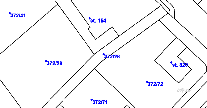 Parcela st. 372/28 v KÚ Zvole nad Pernštejnem, Katastrální mapa