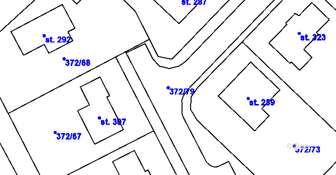Parcela st. 372/79 v KÚ Zvole nad Pernštejnem, Katastrální mapa