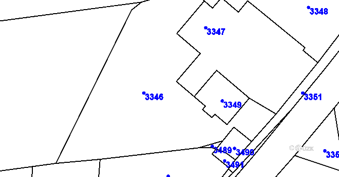 Parcela st. 73/2 v KÚ Zvole u Zábřeha, Katastrální mapa