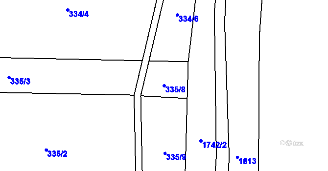 Parcela st. 335/8 v KÚ Zvole u Zábřeha, Katastrální mapa