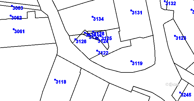 Parcela st. 3122 v KÚ Zvole u Zábřeha, Katastrální mapa