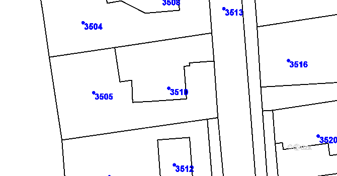 Parcela st. 3510 v KÚ Zvole u Zábřeha, Katastrální mapa