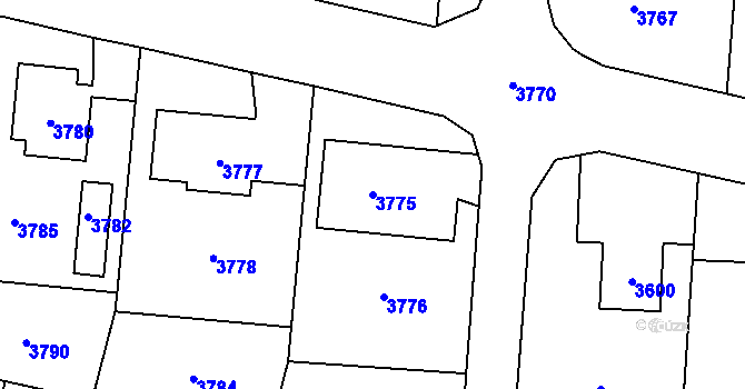 Parcela st. 3775 v KÚ Zvole u Zábřeha, Katastrální mapa