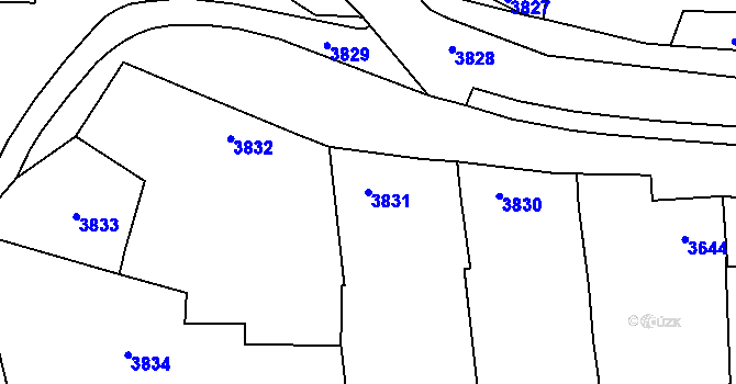 Parcela st. 3831 v KÚ Zvole u Zábřeha, Katastrální mapa