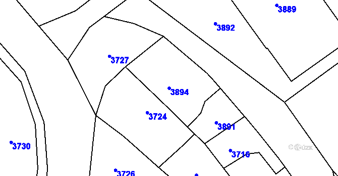 Parcela st. 3894 v KÚ Zvole u Zábřeha, Katastrální mapa