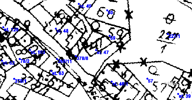 Parcela st. 47 v KÚ Zvoleněves, Katastrální mapa